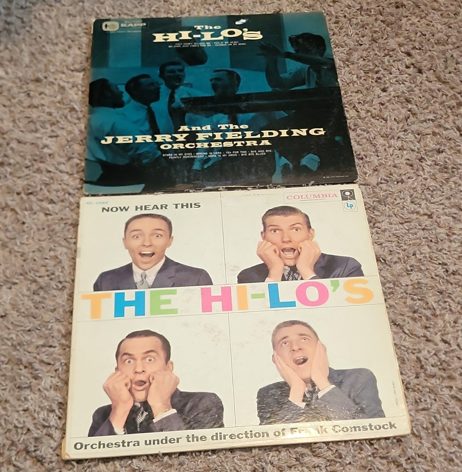 The Hi-Lo's 12" Black Vinyl 2 LP Lot Columbia CL 1023/Kapp KL 1027 Now Hear This