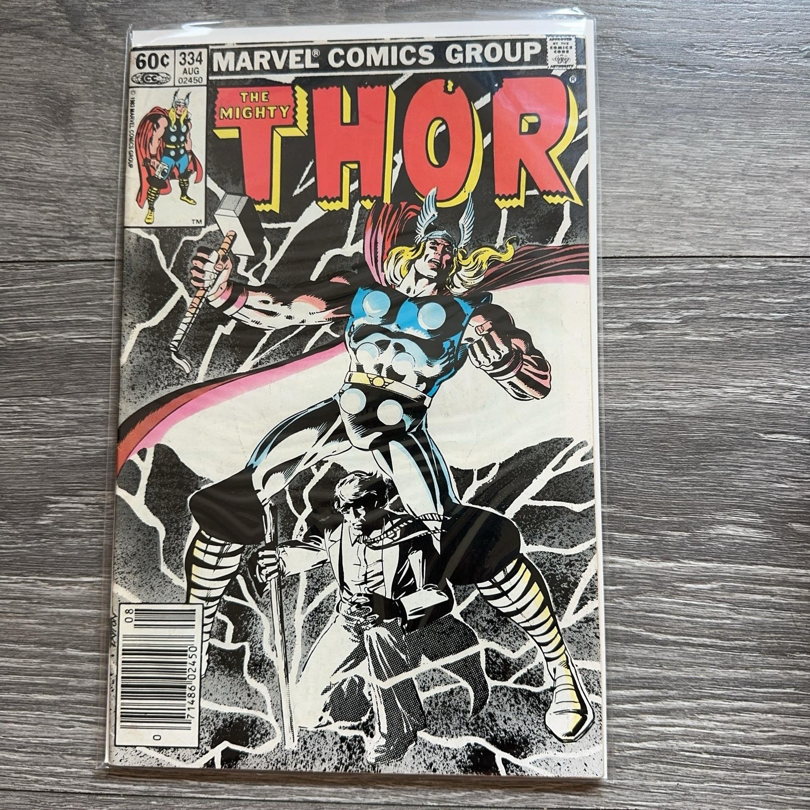 Marvel The Mighty Thor #334 fumetto numero singolo 60c AUG 02450 vintage USA