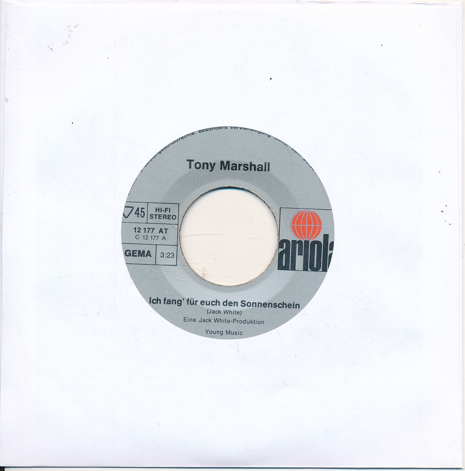 Ich fang' für euch den Sonnenschein - Tony Marshall - LC Single 7" Vinyl 276/16