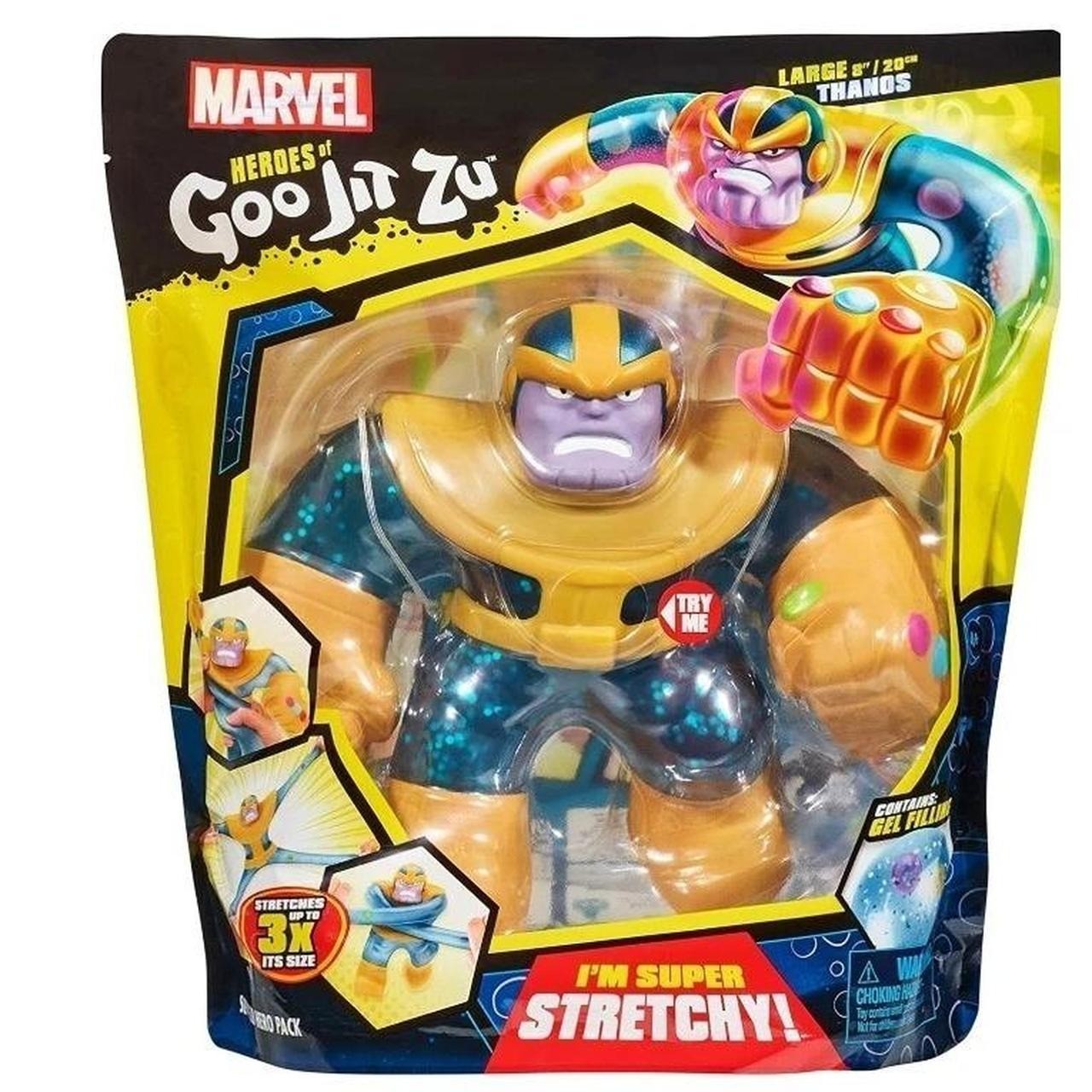 Marvel Supagoo Pack - Heroes of Goo Jit Zu Super Elasticizzato Grande 8" Thanos! Nuovo