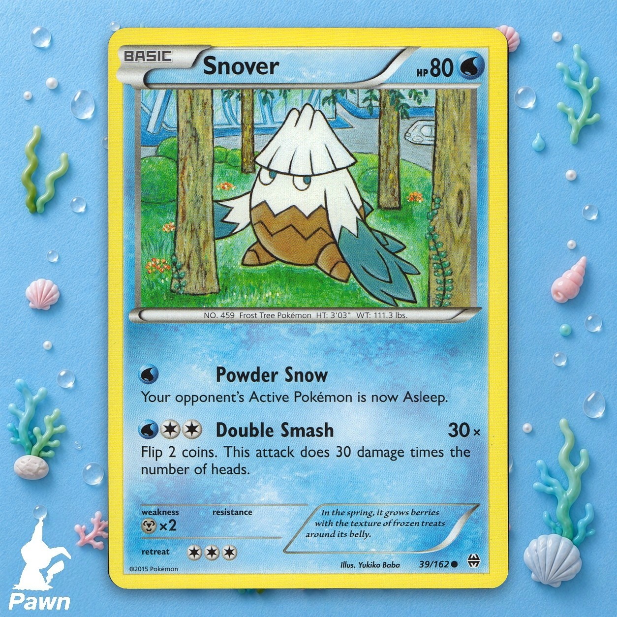 Snover 39/162 BREAKthrough Common Pokemon TCG Card Ungraded NM Art Yukiko Baba