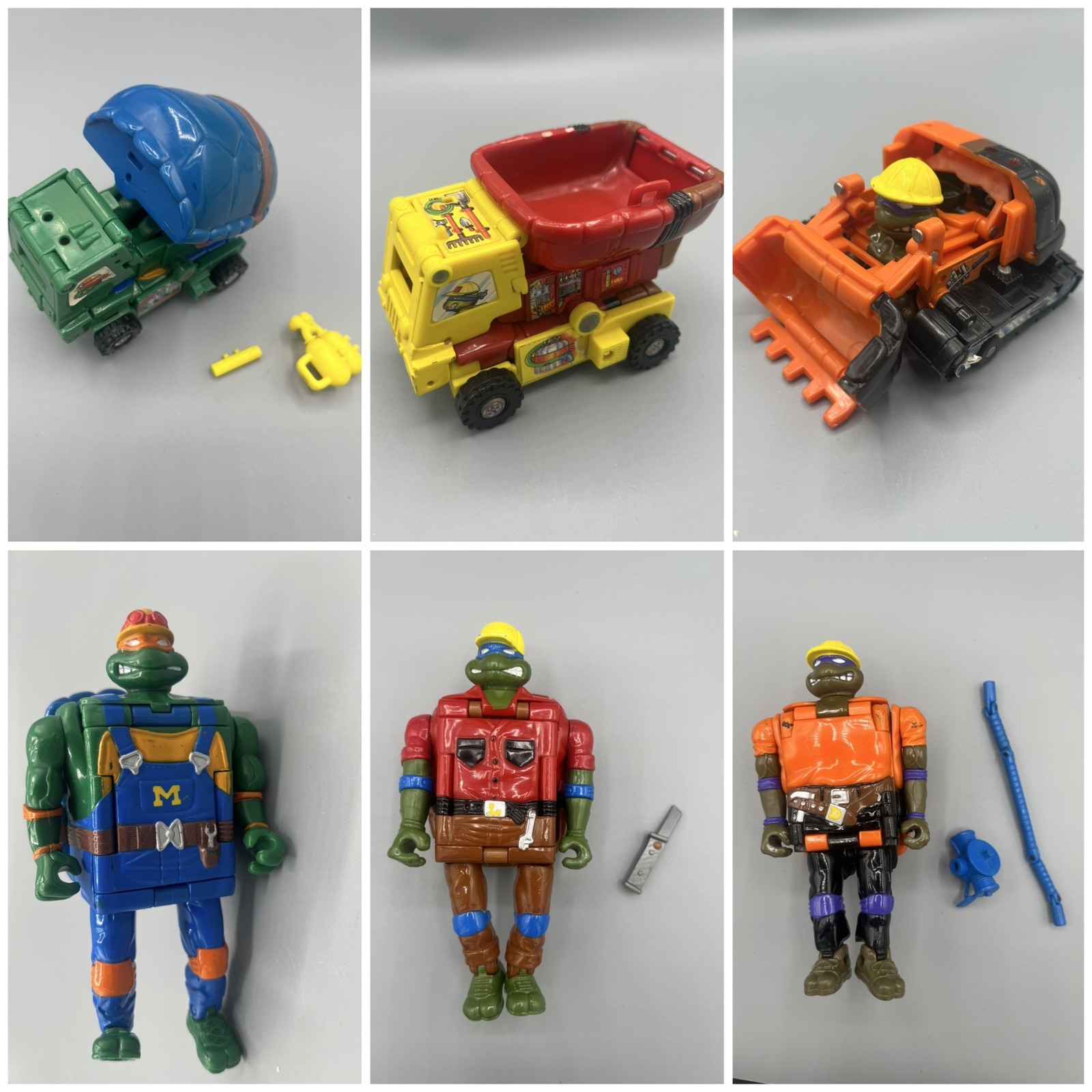 Set 3 1994 TMNT POTENTI MUTAZIONI Costruzione Michelangelo Donatello Leonardo