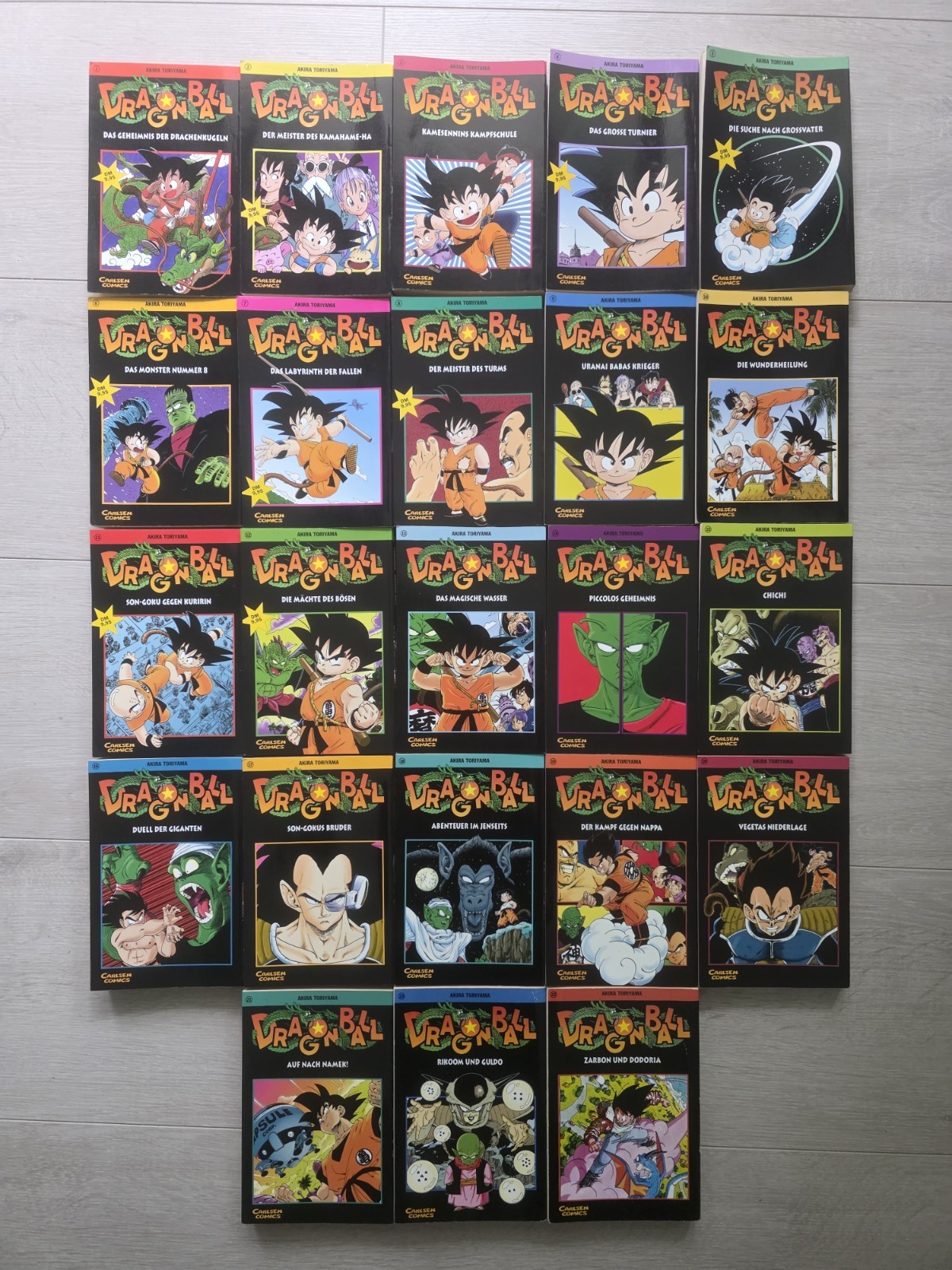 Dragon Ball 1-23 Carlsen Comics Akira Toriyama collezione tedesca ottime condizioni