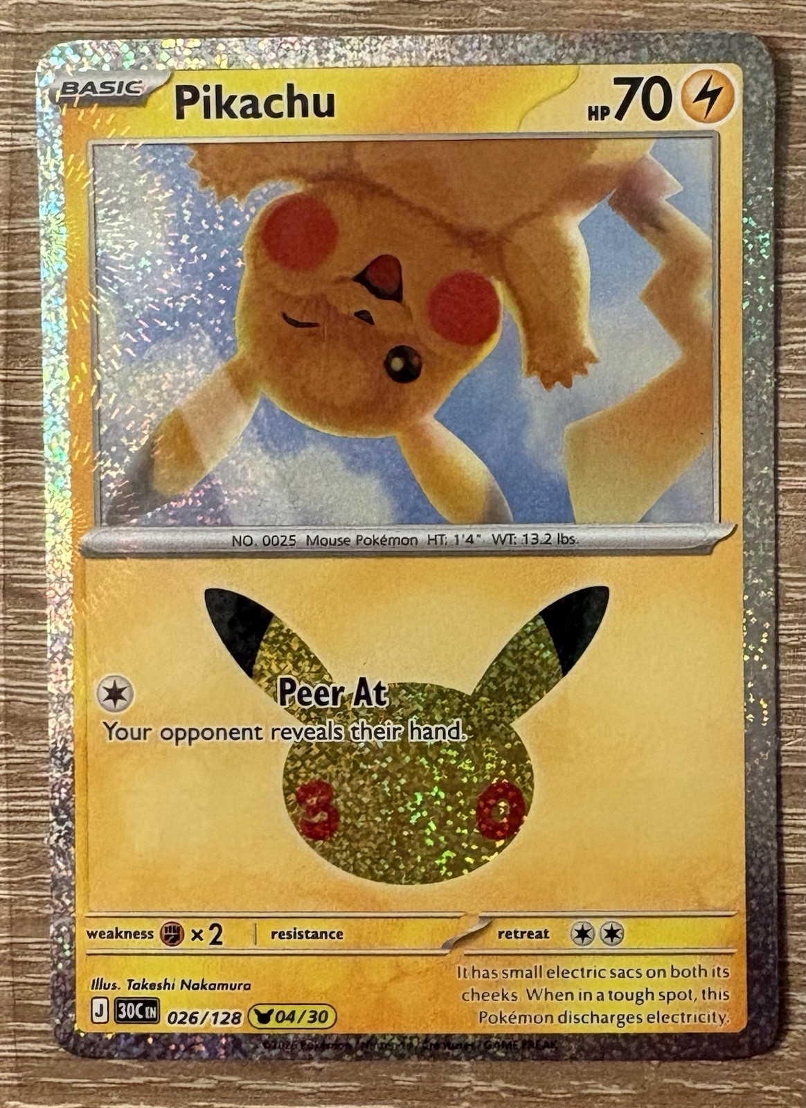 Pokémon Pikachu 026/128 04/30 ME: 30th Celebration Holo English