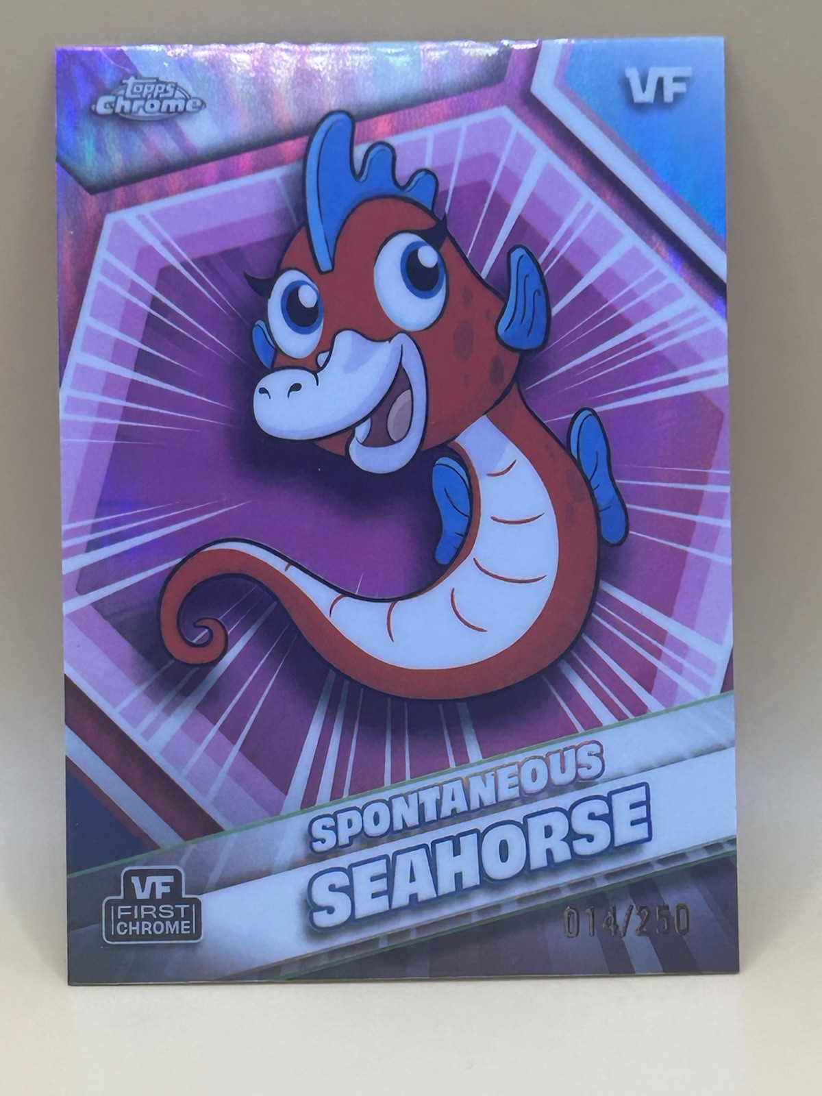 2026 Topps Chrome VeeFriends Spontaneous Seahorse 014/250 Pink Refractor 162 NM
