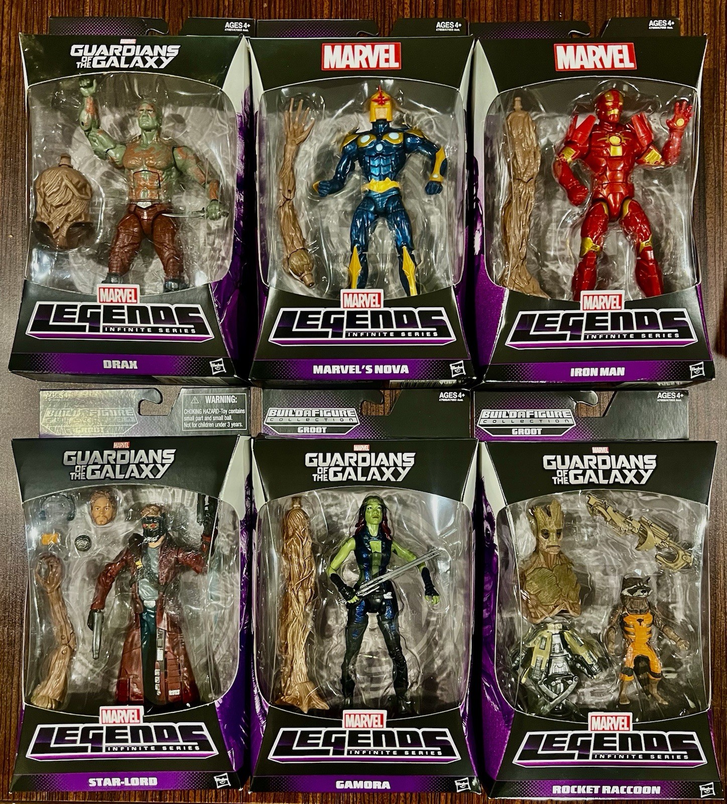 Marvel Legends: Guardians Of The Galaxy 6-Action Figures NIB W/Groot BAF Loose