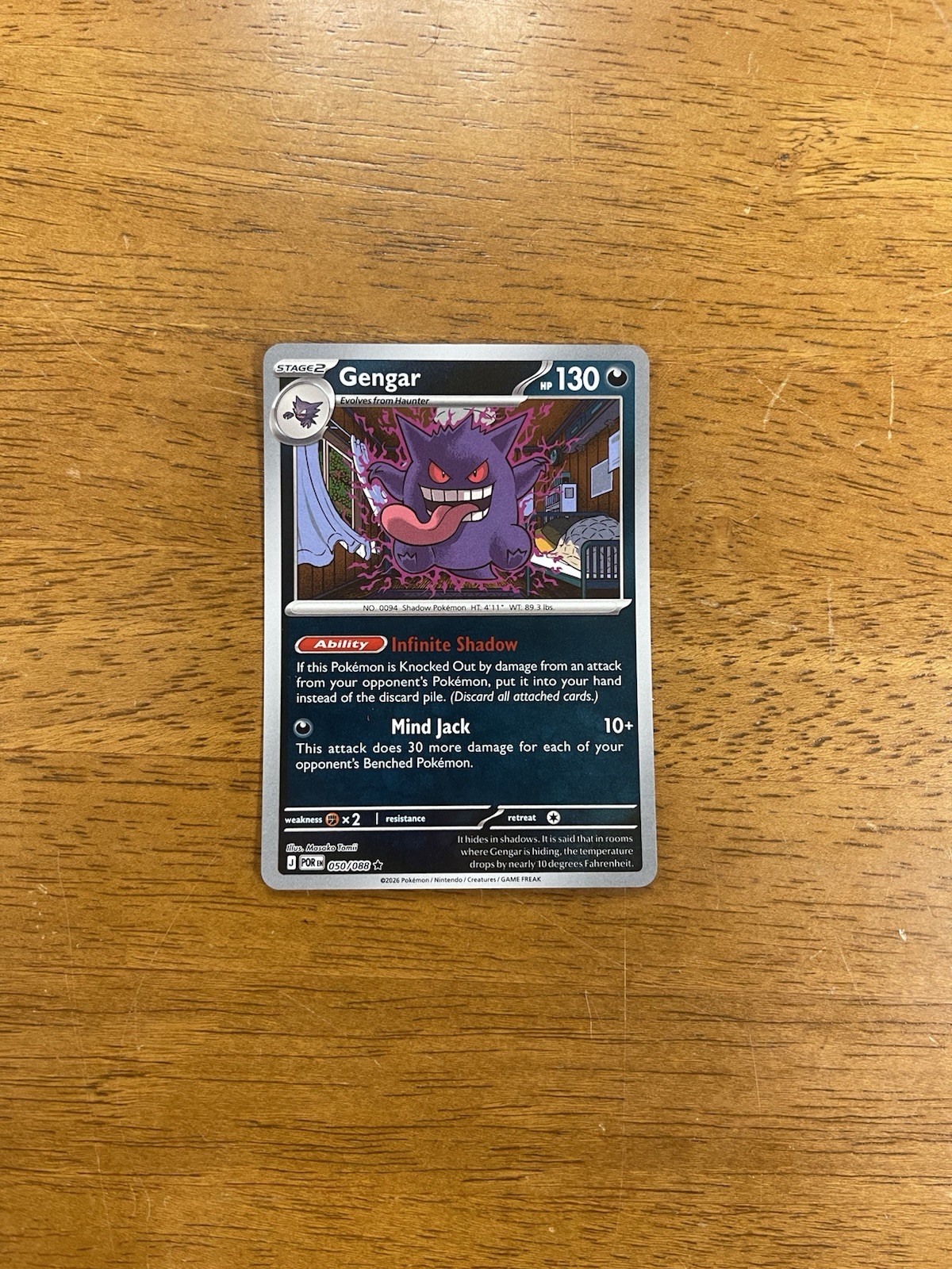 Gengar POR #050/088 Raro Holo inverso quasi nuovo Pokemon