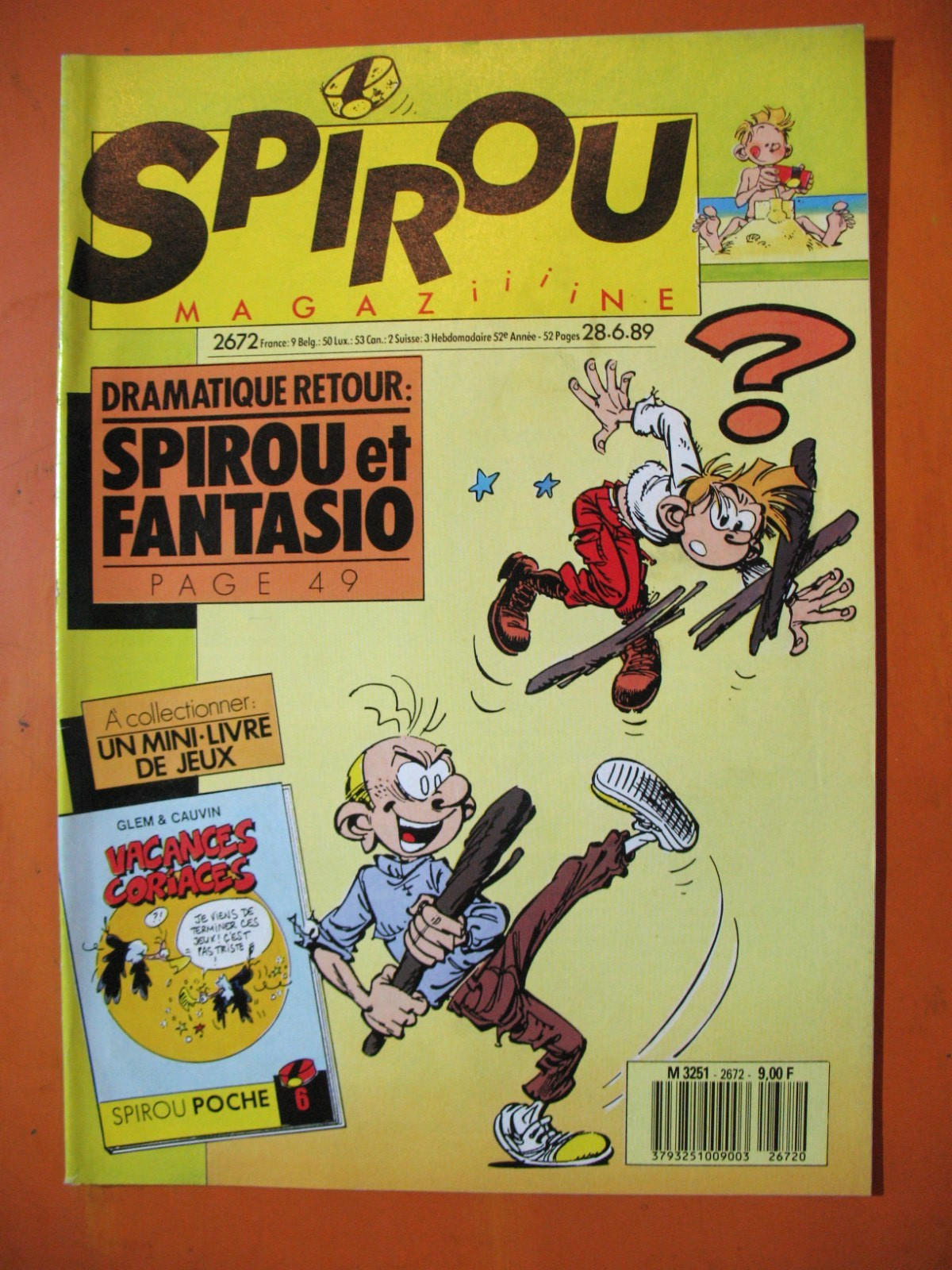 SPIROU Magazine N° 2672 du 28/06/1989- Avec un mini-livre de jeux