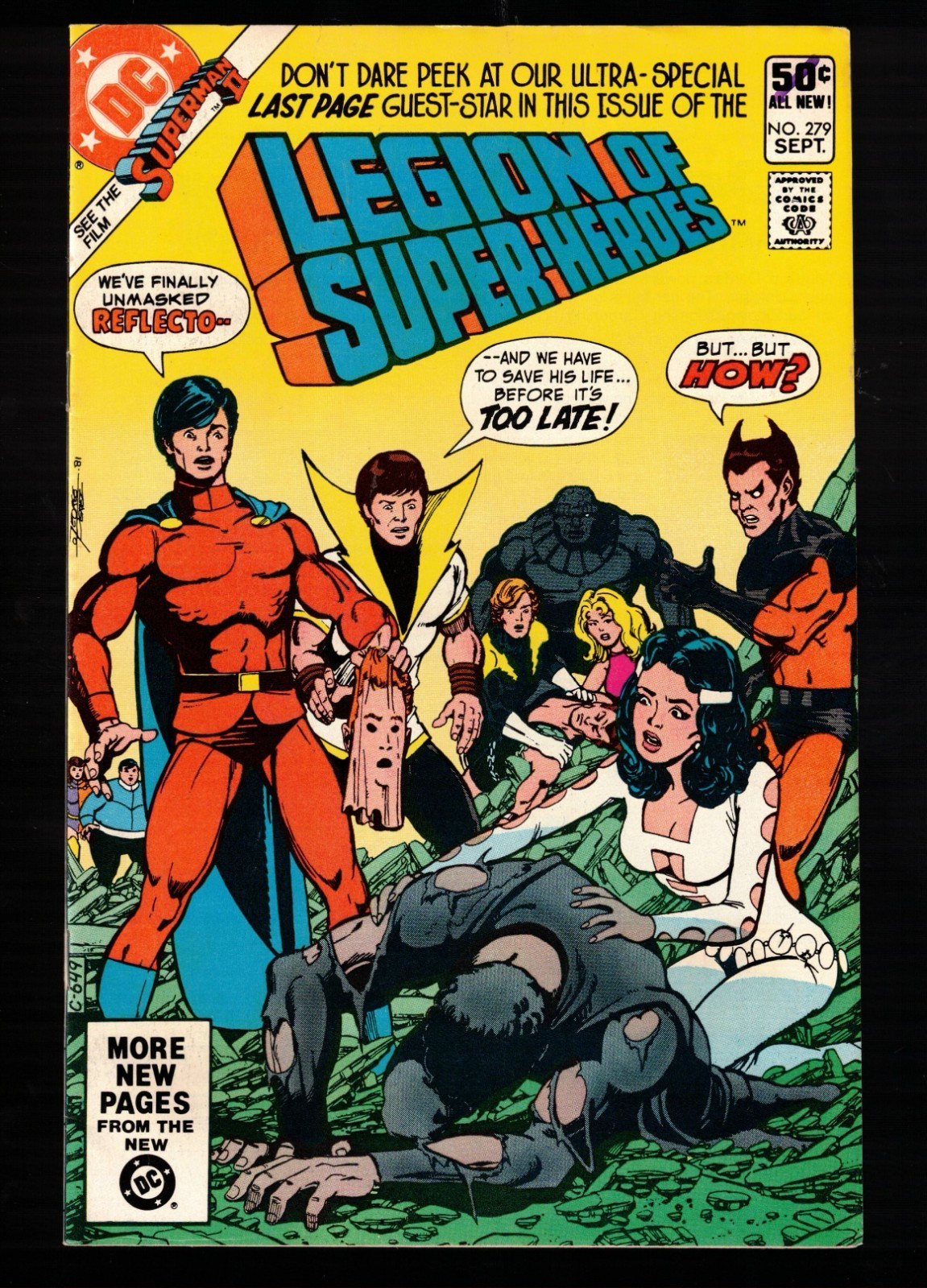 Legione dei Supereroi #279 vs Grimbor!  Reflecto Rivelato!  Fine 1981 DC Comic