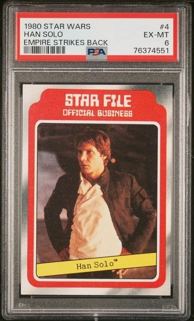 1980 Topps Empire Strikes Back Serie 1 Star File Han Solo #4 - PSA 6 EX-MT