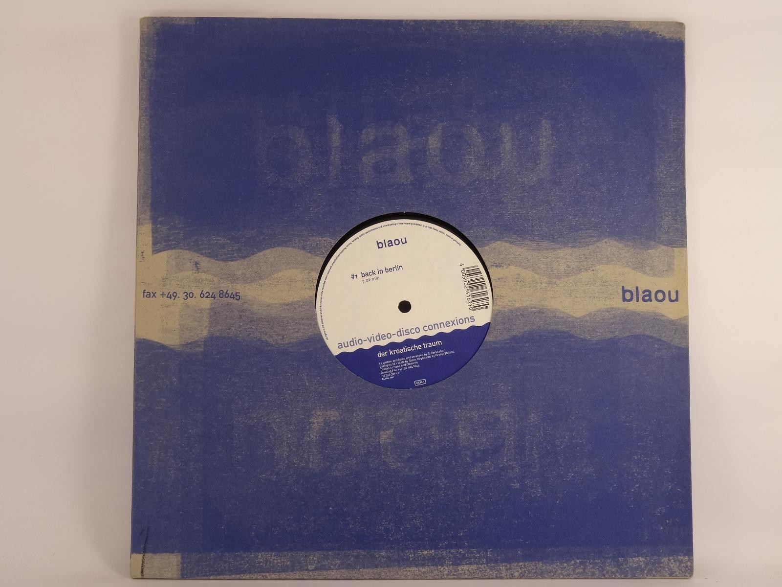 BLAOU BACK IN BERLIN (289) 3 Track 12" Single including Company Sleeve GEMA