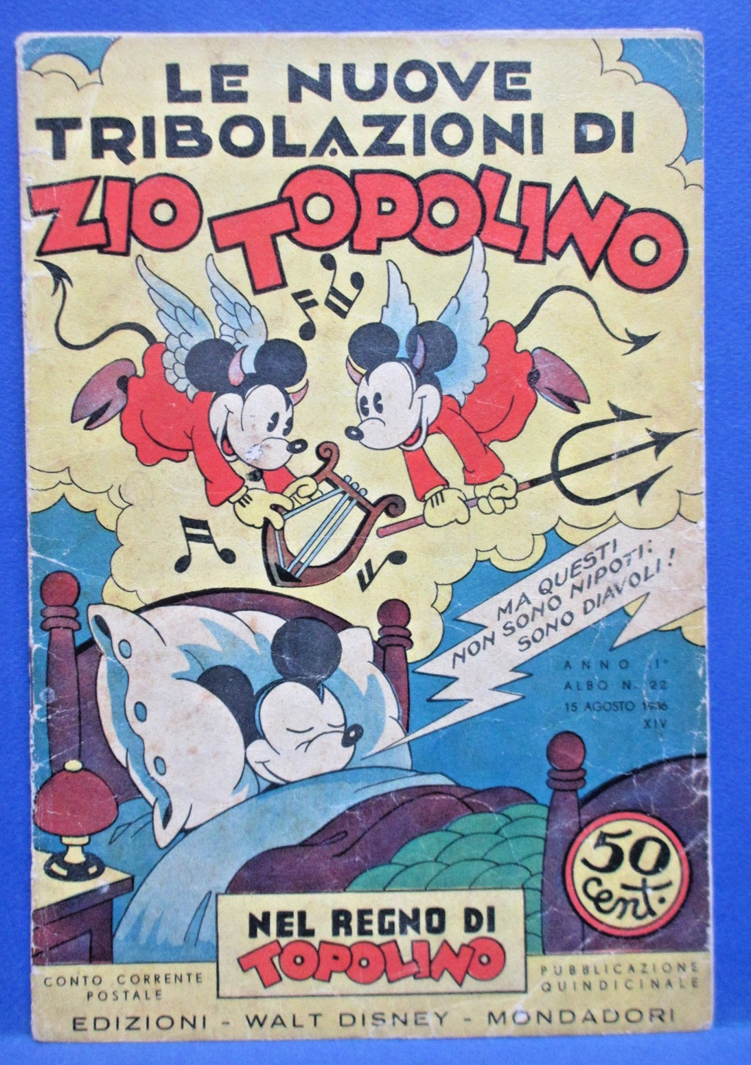 NUOVE TRIBOLAZIONI TOPOLINO Nel Regno di Topolino 22 DISNEY MONDADORI 1936  !!