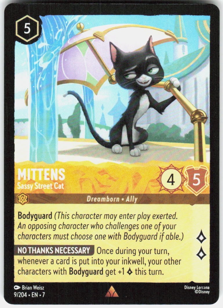 Guanti Disney Lorcana Sassy Street Cat Archazias Island Dreamborn Ally 9/204