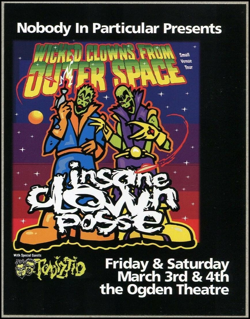 2000 Folle Clown Posse Volantino Clown Cattivi dallo Spazio Tour Twiztid ICP