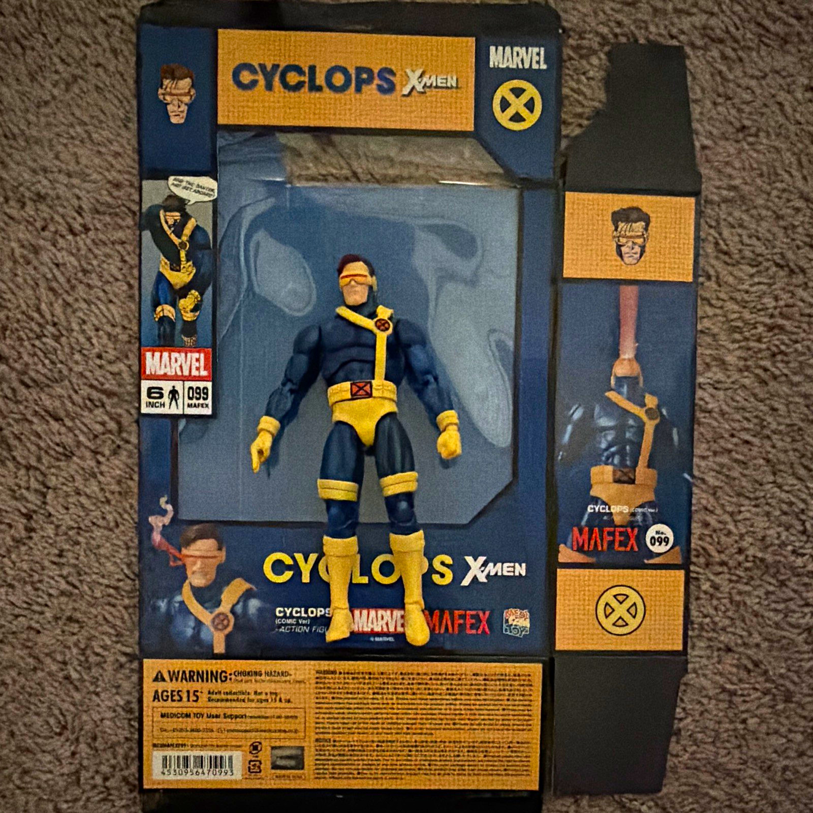 MAFEX 099 Marvel X-Men Cyclops Modellino 6 pollici in scatola con supporto e parti