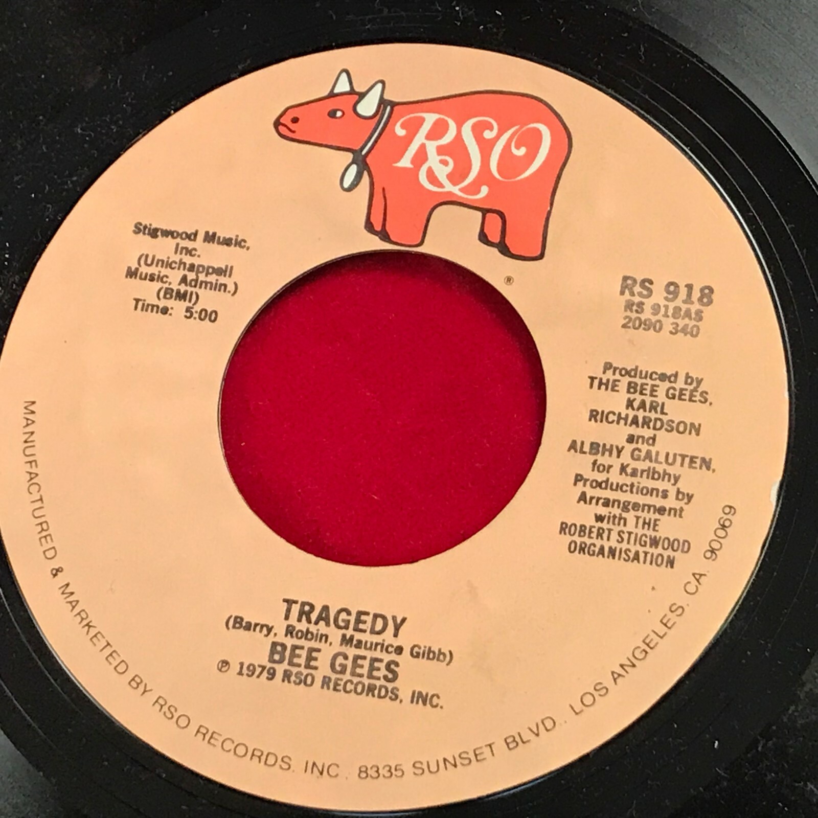 BEE GEES Tragedy 1979 USA 7" vinyl single RSO record 45