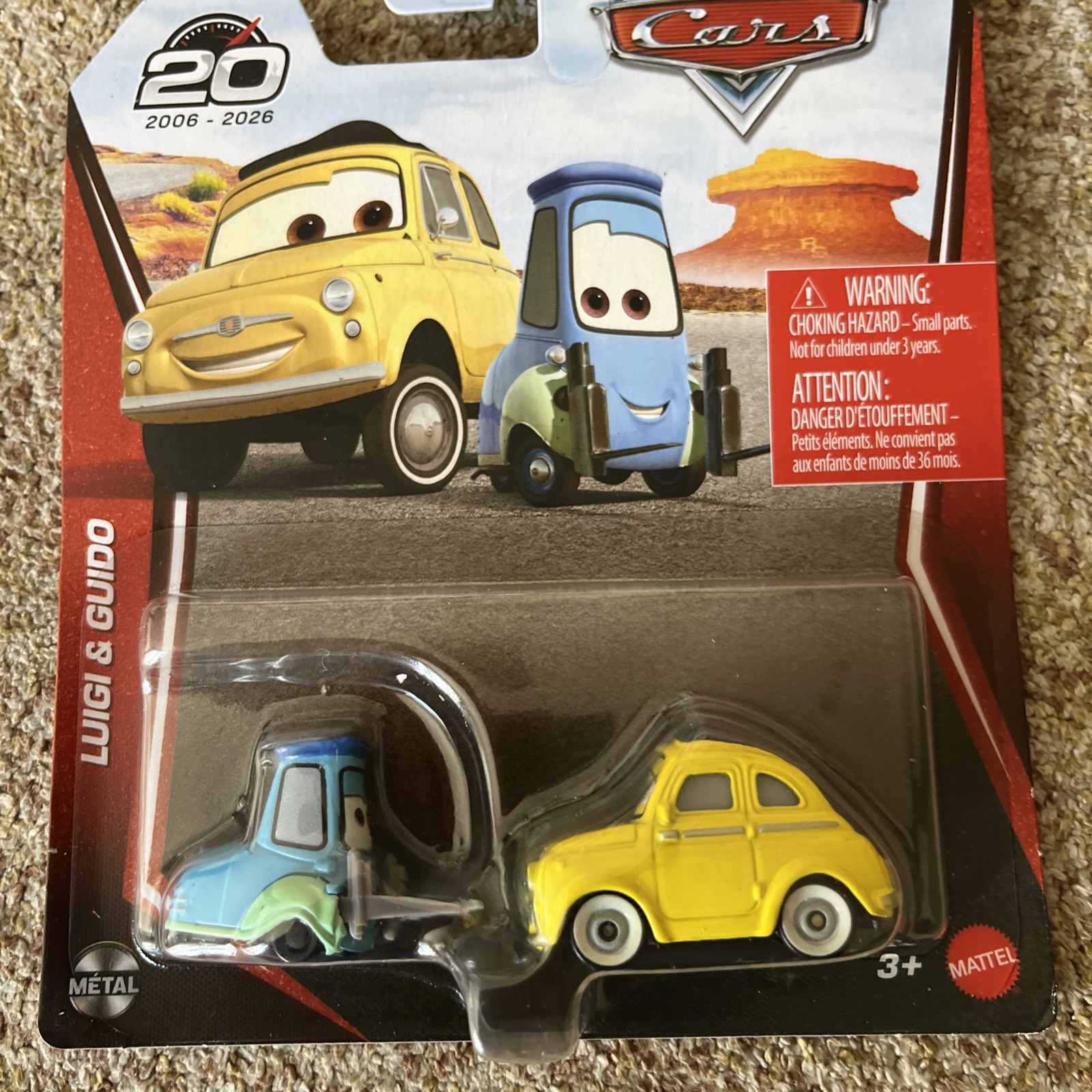 Disney Pixar Cars, 20th Anniversary, Luigi & Guido, 1:55, Diecast, BNIB