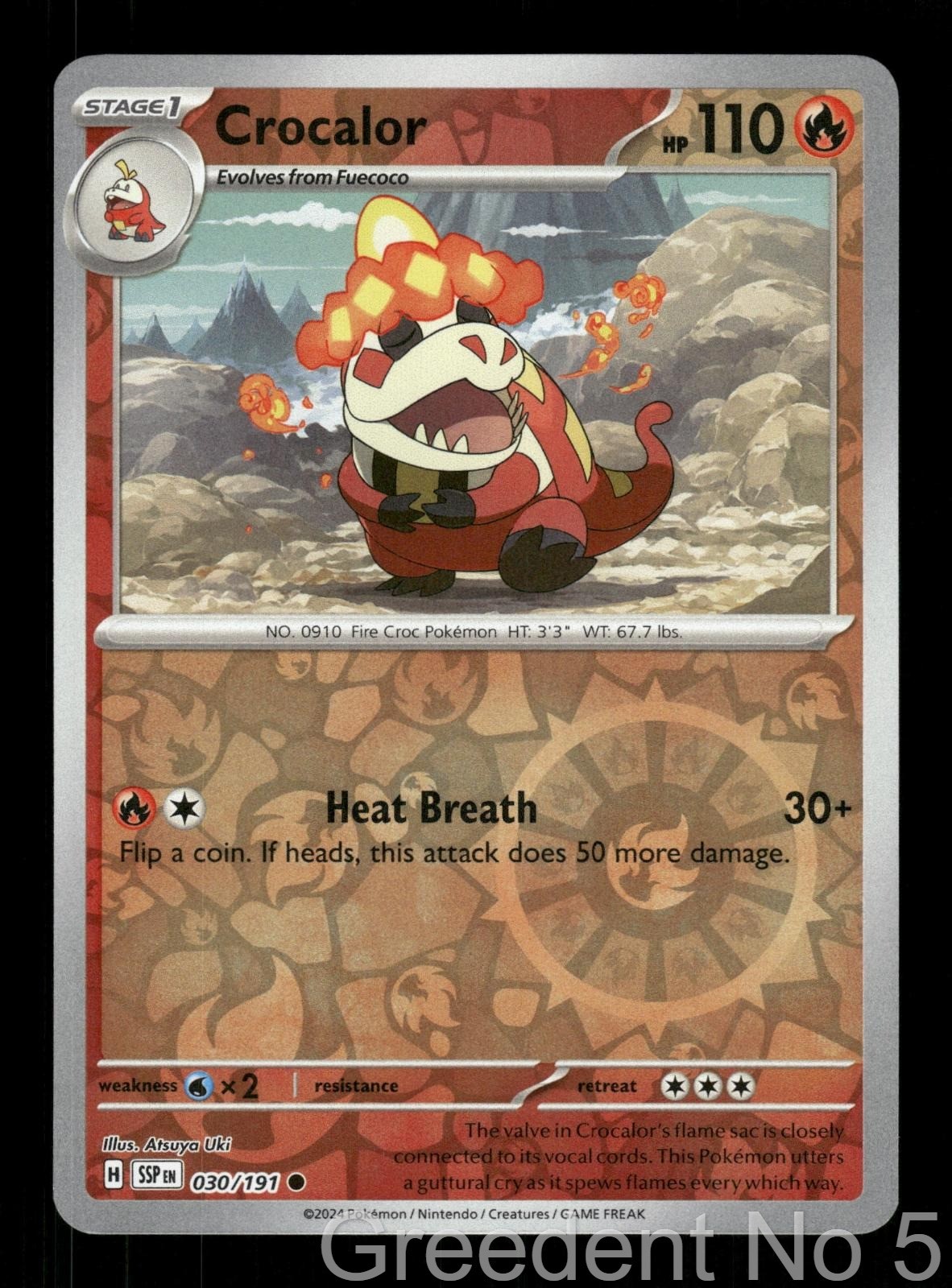 Crocalor 030/191 Scintille Sorgenti Comuni Pokemon Reverse Holo Near Mint