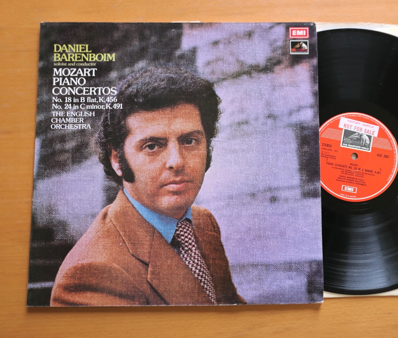 ASD 2887 Mozart Piano Concerto 18 & 24 Daniel Barenboim EMI Factory Sample LP