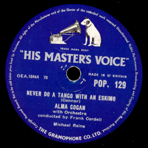 ALMA COGAN Never do a Tango with an Eskimo  "Jukebox-Hit"  Schellackplatte S1402