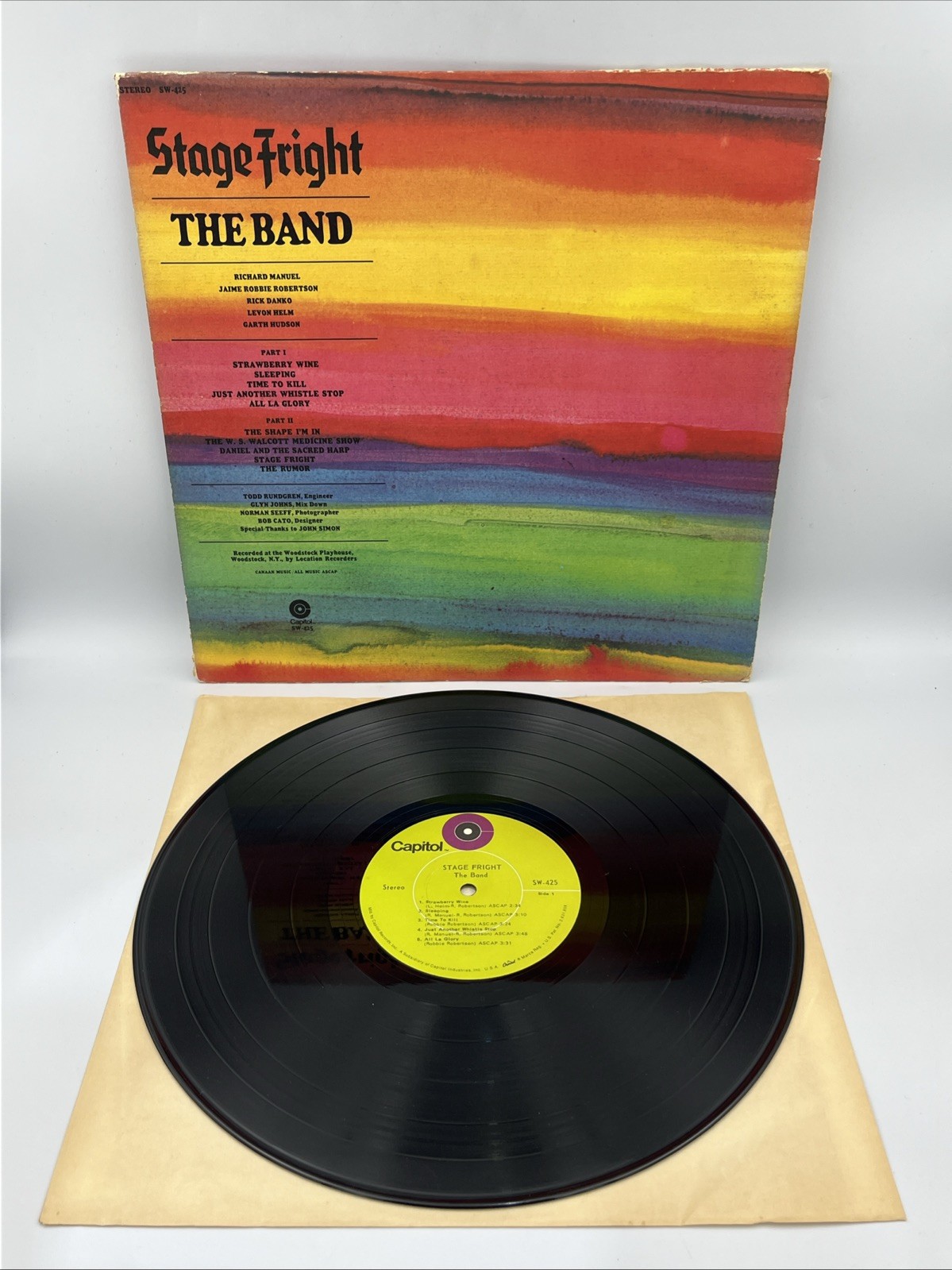 The Band Stage Fright Vinyl LP Record SW-425 Capitol Tested VG