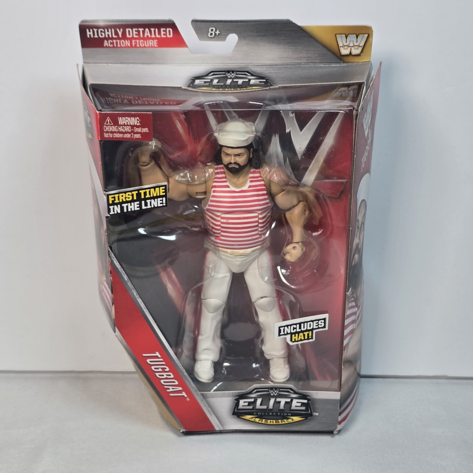 Cappello WWE Elite Collection Flashback Tugboat Figure 2016 NUOVO scatola usura**