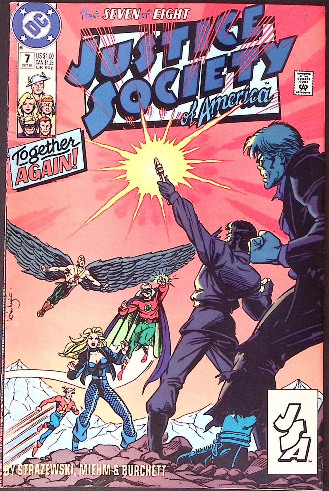 JUSTICE SOCIETY OF AMERICA 7 DC 1991 FLASH LANTERNA VERDE FALCO QUASI NUOVO Z7957