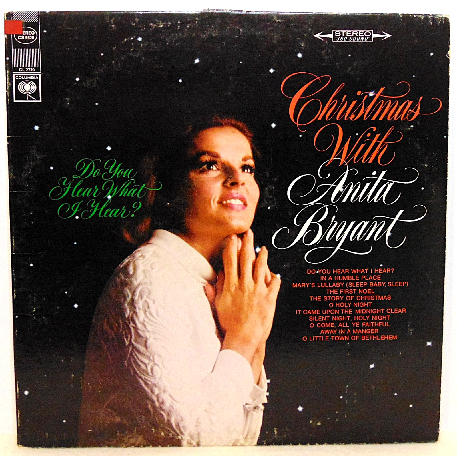 Anita Bryant - Christmas With Anita Bryant 1967 Columbia Stereo 33 RPMLP Record