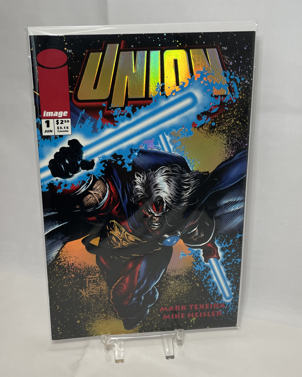 Union #1 Giugno 1993 Copertina A Foil Cover in rilievo 1° Marca da stampa Texeira