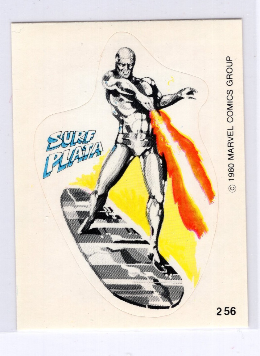1980 MARVEL COMICS TERRABUSI ADESIVO SURF PLATA SILVER SURFER #256 NM