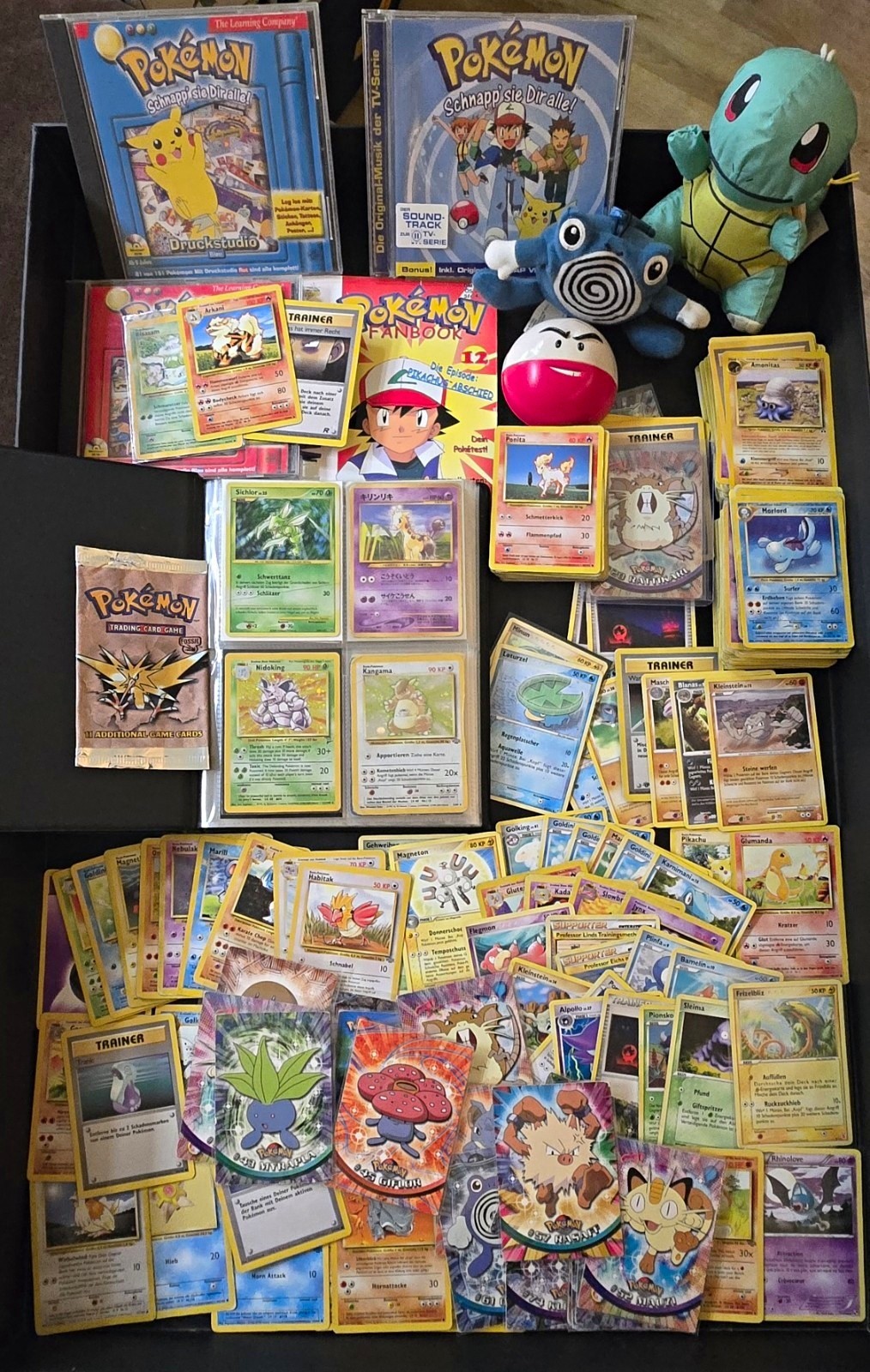 XXL Pokémon Vintage Konvolut / Holos+Swirl / Binder / Topps / CDs / Figuren