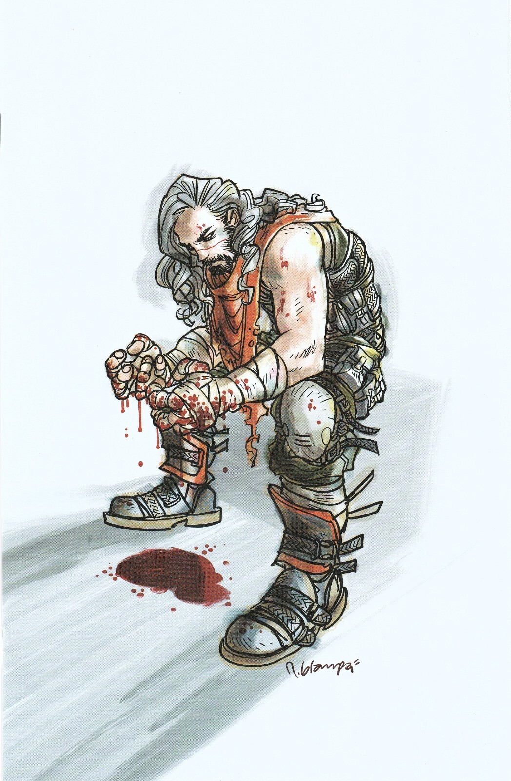 BRZRKR #4 (2021) GRAMPA 1:25 VIRGIN VARIANT ~ REEVES / GARNEY ~ UNREAD NM