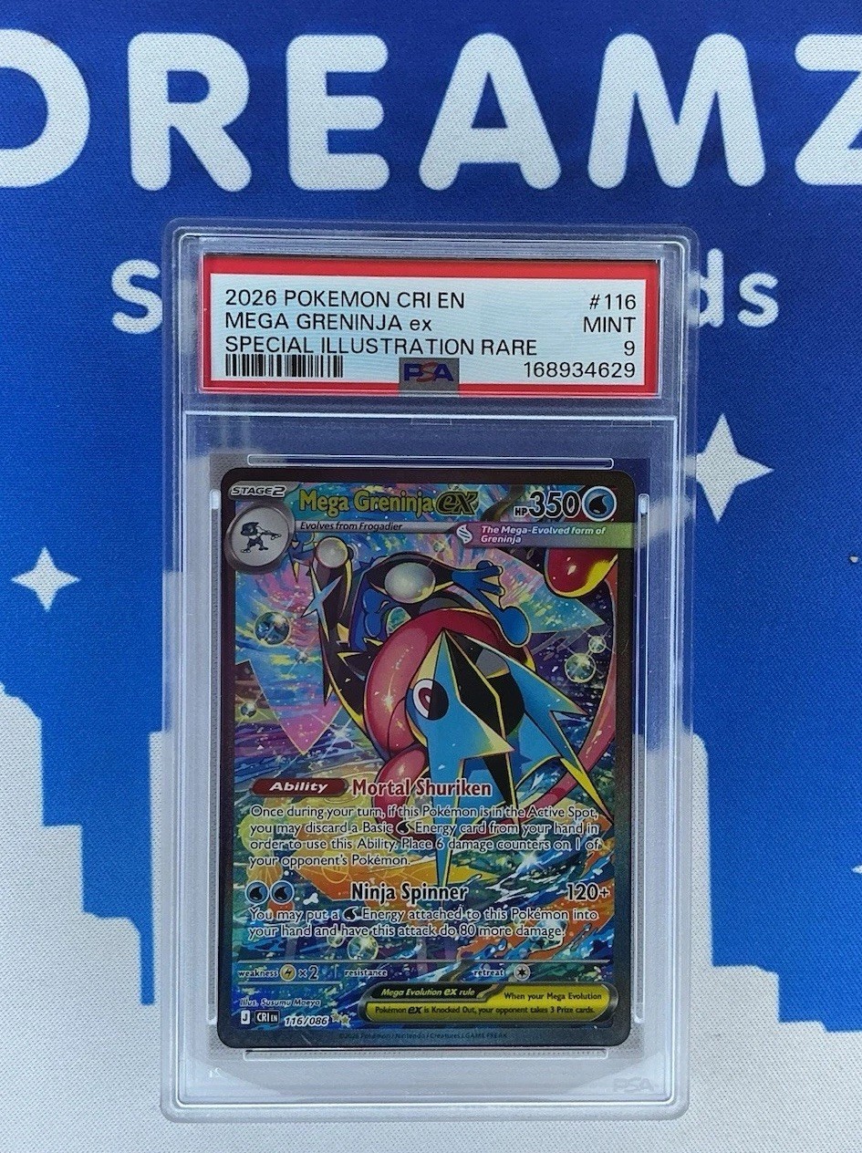 2026 Pokemon Chaos Rising Illustration Rare #116 SIR MEGA GRENINJA EX PSA 9