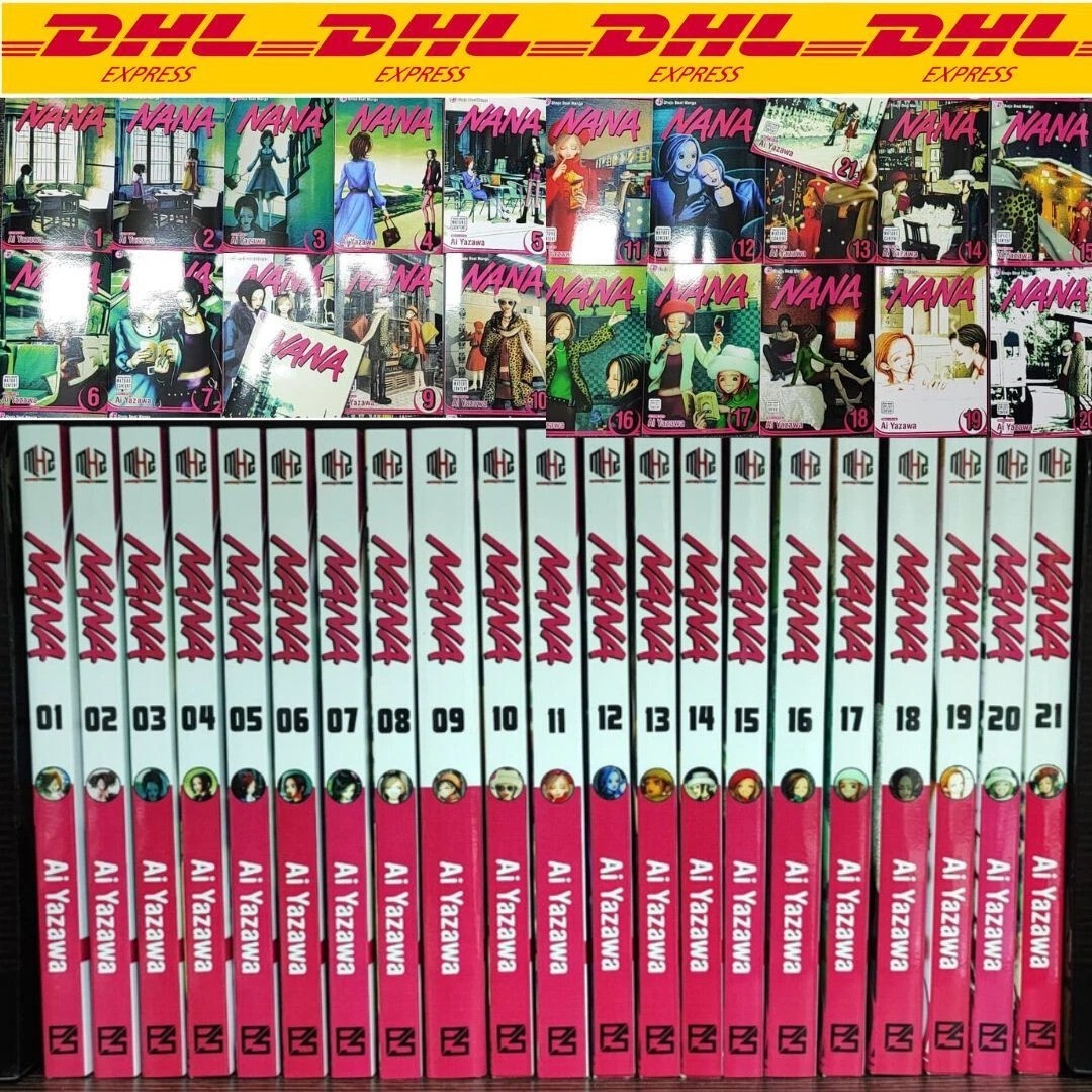 NANA Completo NUOVO Manga Vol.1-21 SET COMPLETO Fumetti Inglese di Ai Yazawa - DHL