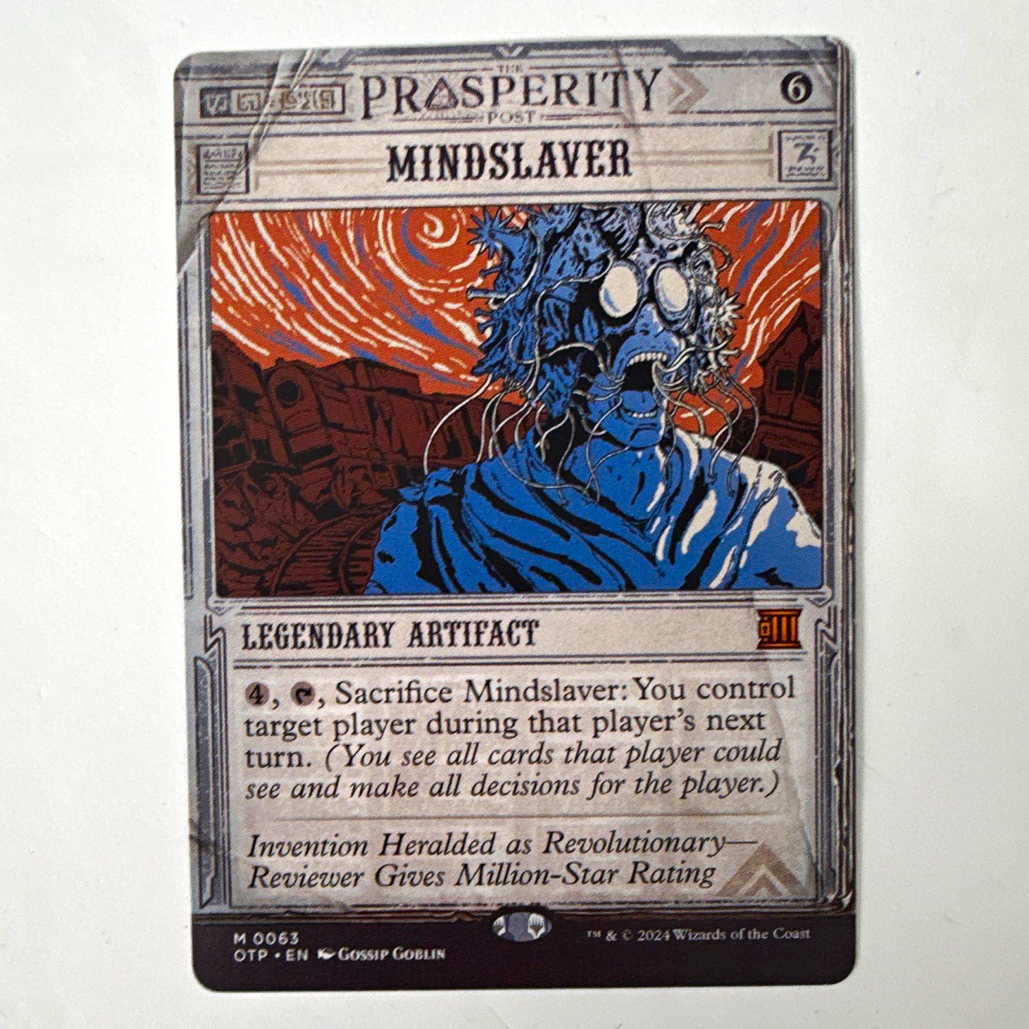 Wizards of the Coast MTG Mindslaver OTJ Breaking News 0065 Mythic Reg Eng 2024