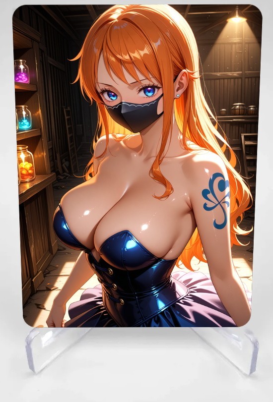 Stampa artistica anime Nami - Card/4x6/5x7 Waifu da collezione OP-NAM-476