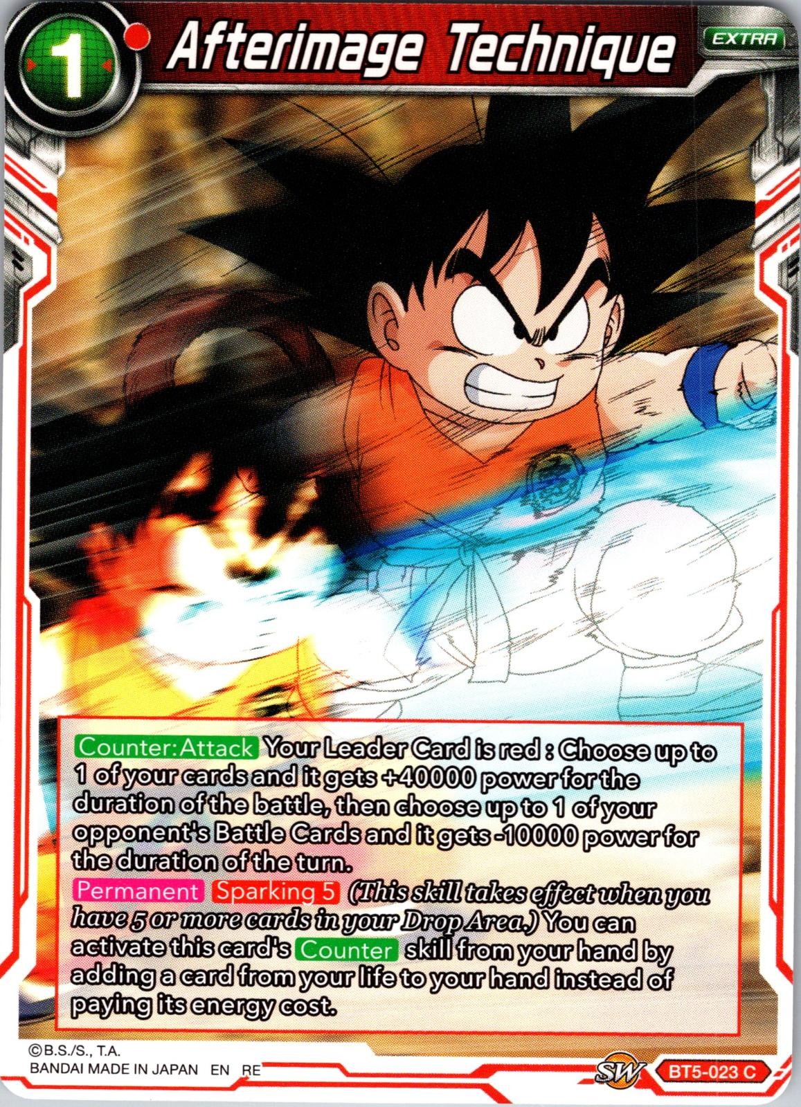 Afterimage Technique BT5-023 Common Dragon Ball super quasi nuovo
