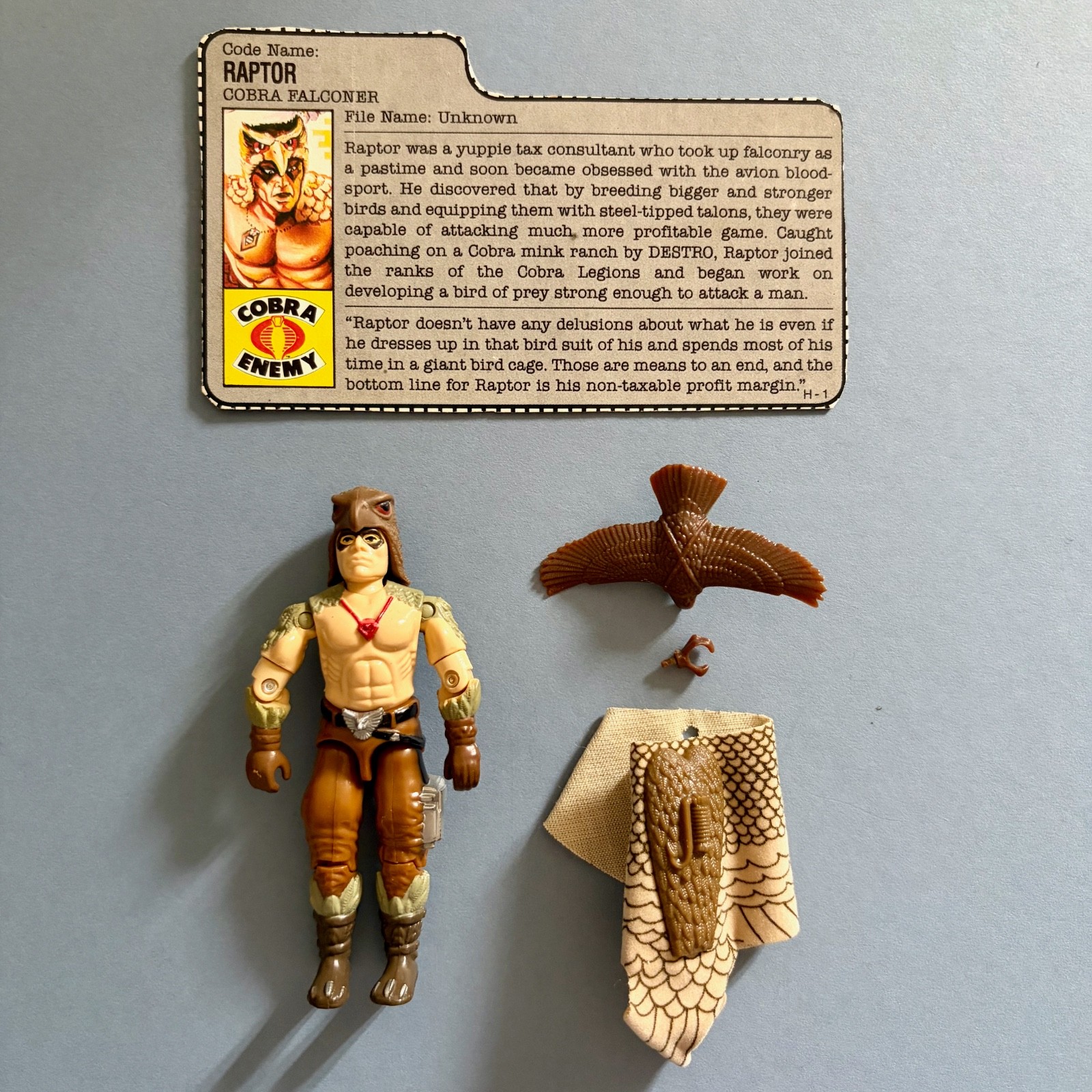 Vintage Action Force G.I. Joe - 1987 - Raptor - Figure with File Card