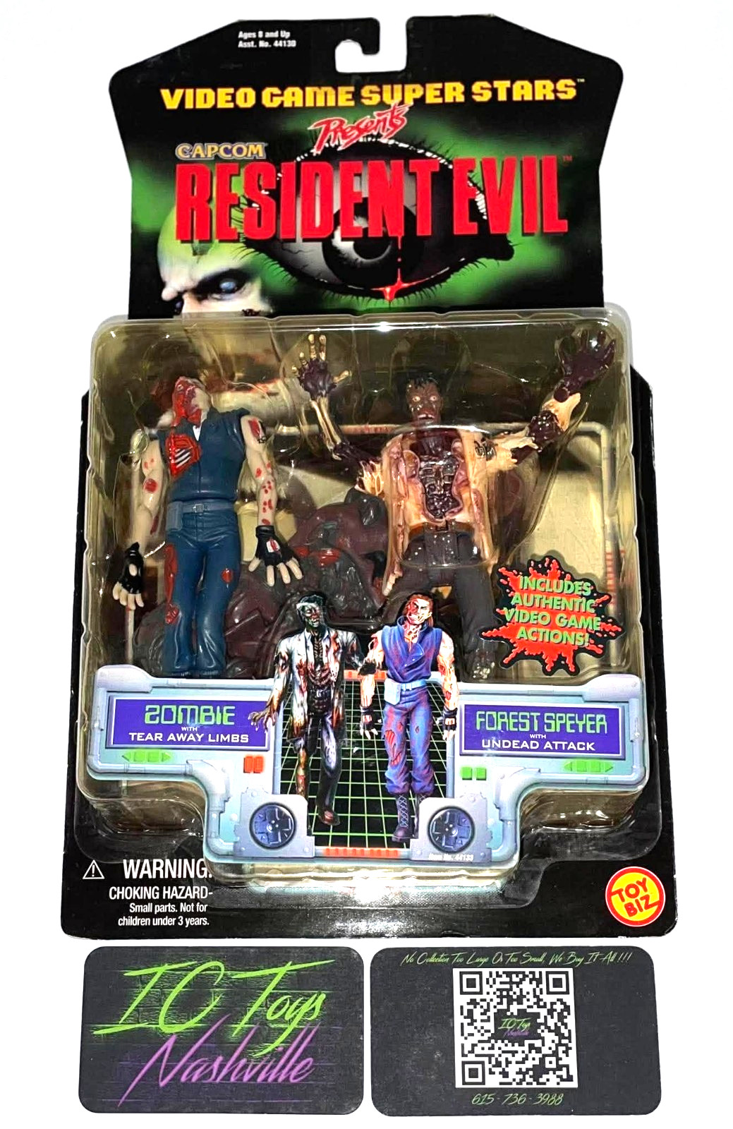 1998 Toy Biz Capcom Resident Evil Forest Speyer & Zombie Action Figures MOC