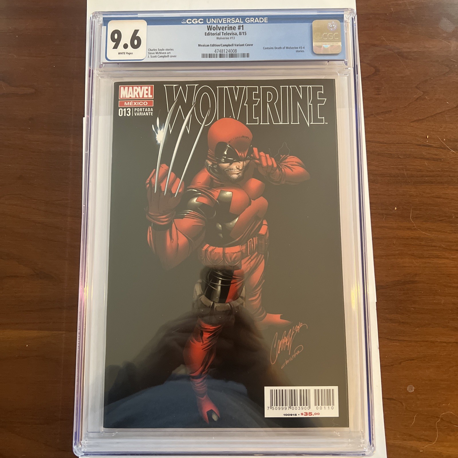 Wolverine #1 CGC 9.6 Campbell Mexico variante televisiva editoriale Deadpool Marvel