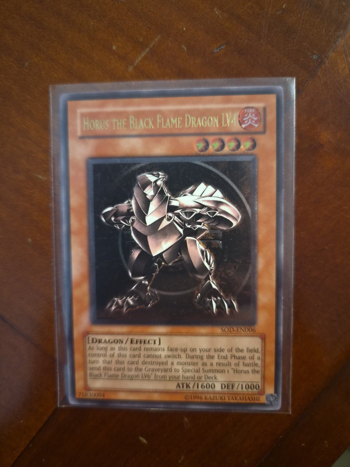Yugioh Horus the Black Flame Dragon LV 4 SOD-EN006 Ultimate Rare 1st Ed. NM