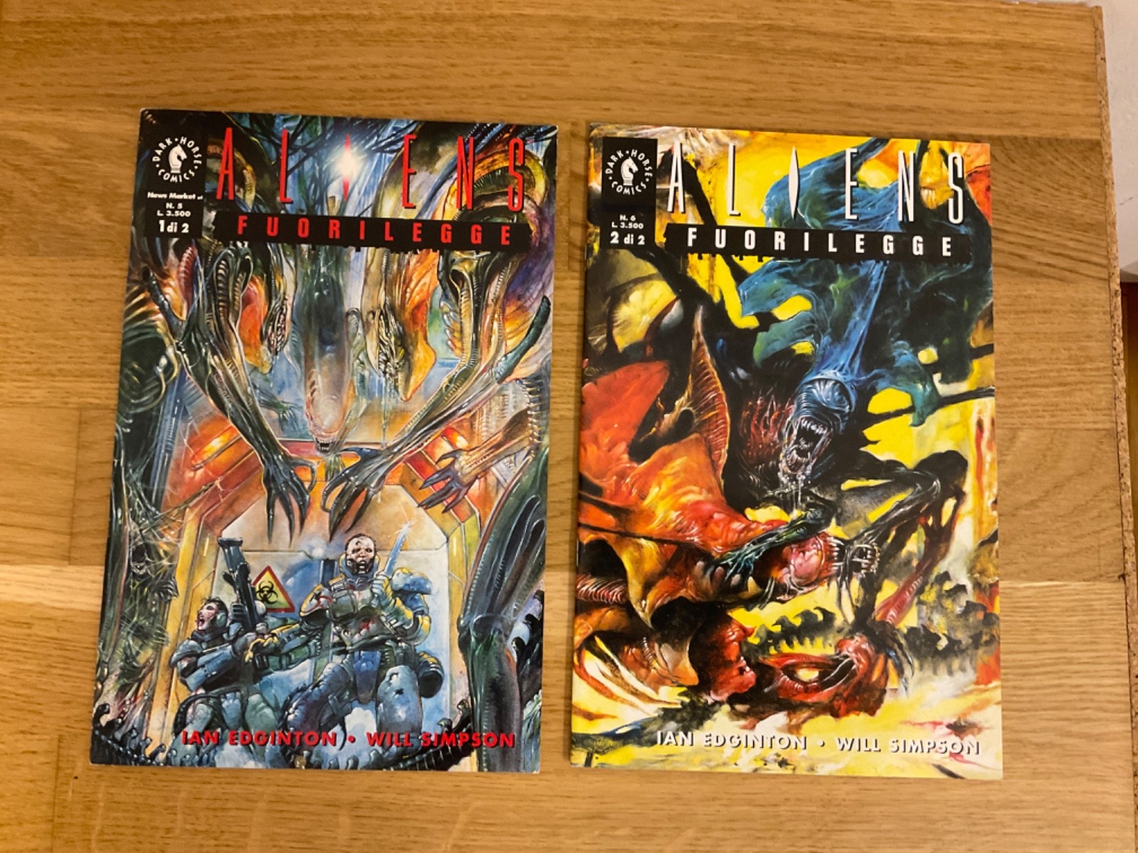 ALIENS FUORILEGGE 1 E 2 - 1994 DARK HORSE COMICS - OTTIMO - TIPO MARVEL