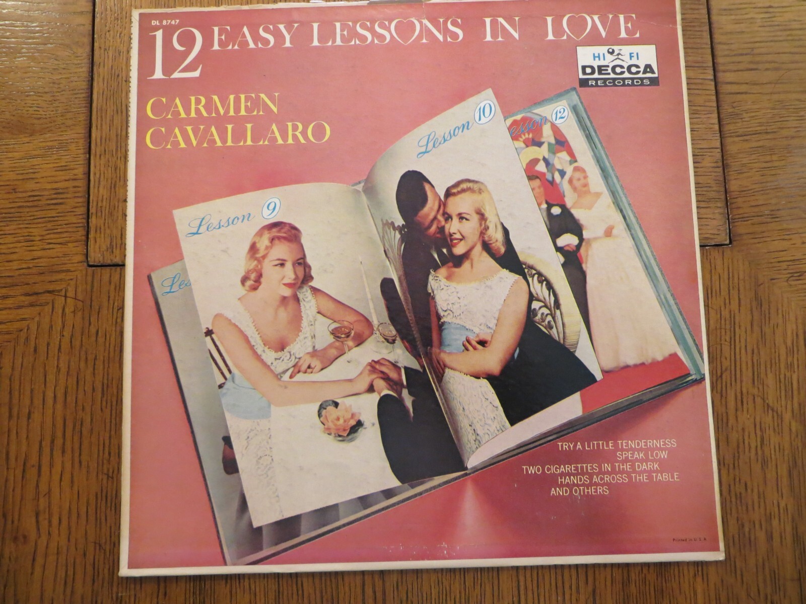 Carmen Cavallaro – 12 Easy Lessons In Love - 1958 - Decca DL 8747 Vinyl LP VG/G+