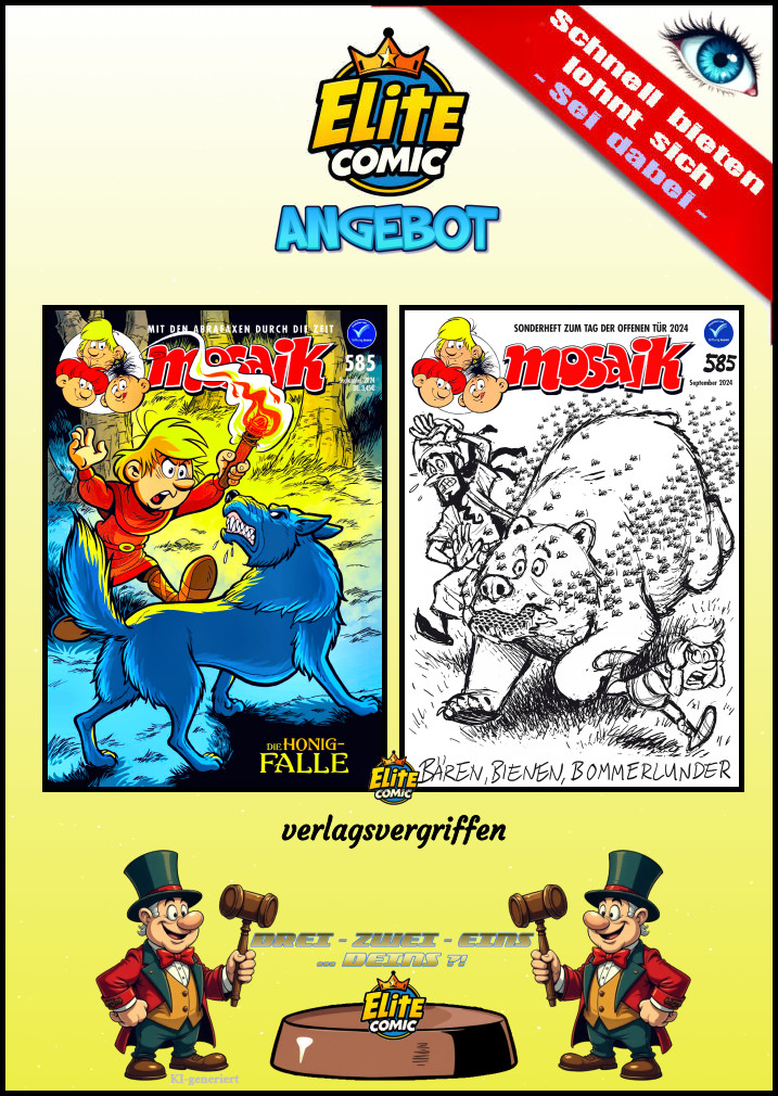 💥 2x Mosaico 585 - La trappola del miele e gli orsi api Bommerlunder (variante s/w) 💥