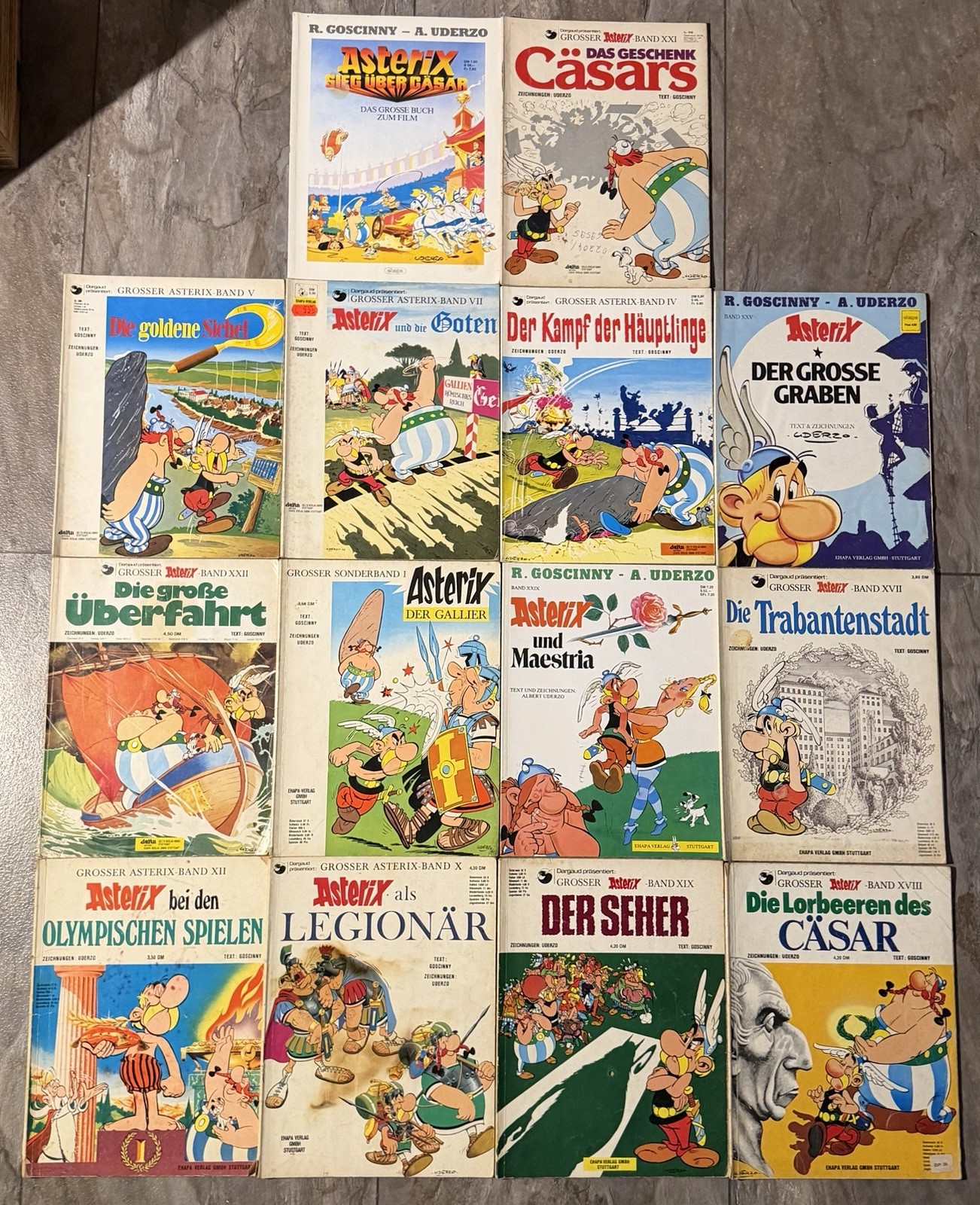 Confezione 14 album fumetti Asterix raccolta Ehapa Delta collezione vintage anni 70 80
