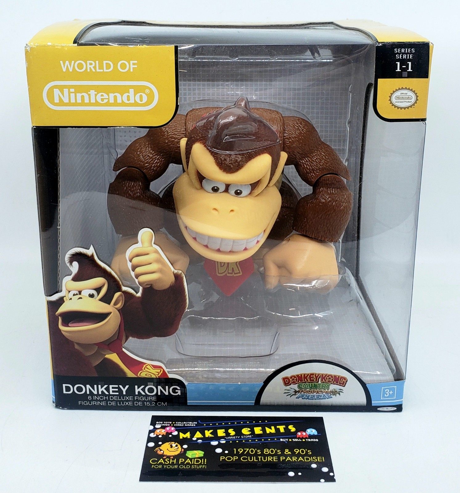 World of Nintendo Donkey Kong Deluxe 6" Jakks Pacific Figure Series 1-1 2014 NUOVO