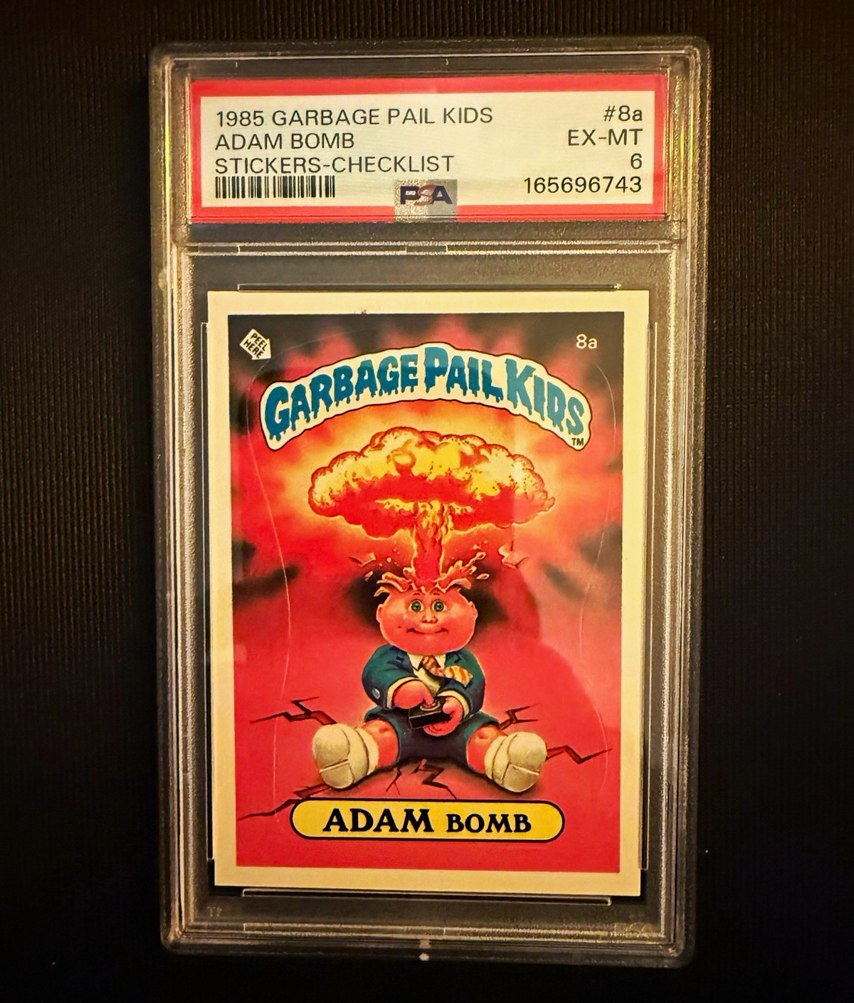 Topps 1985 Garbage Pail Kids Adam Bomb #8a PSA 6 Checklist Cert 165696743