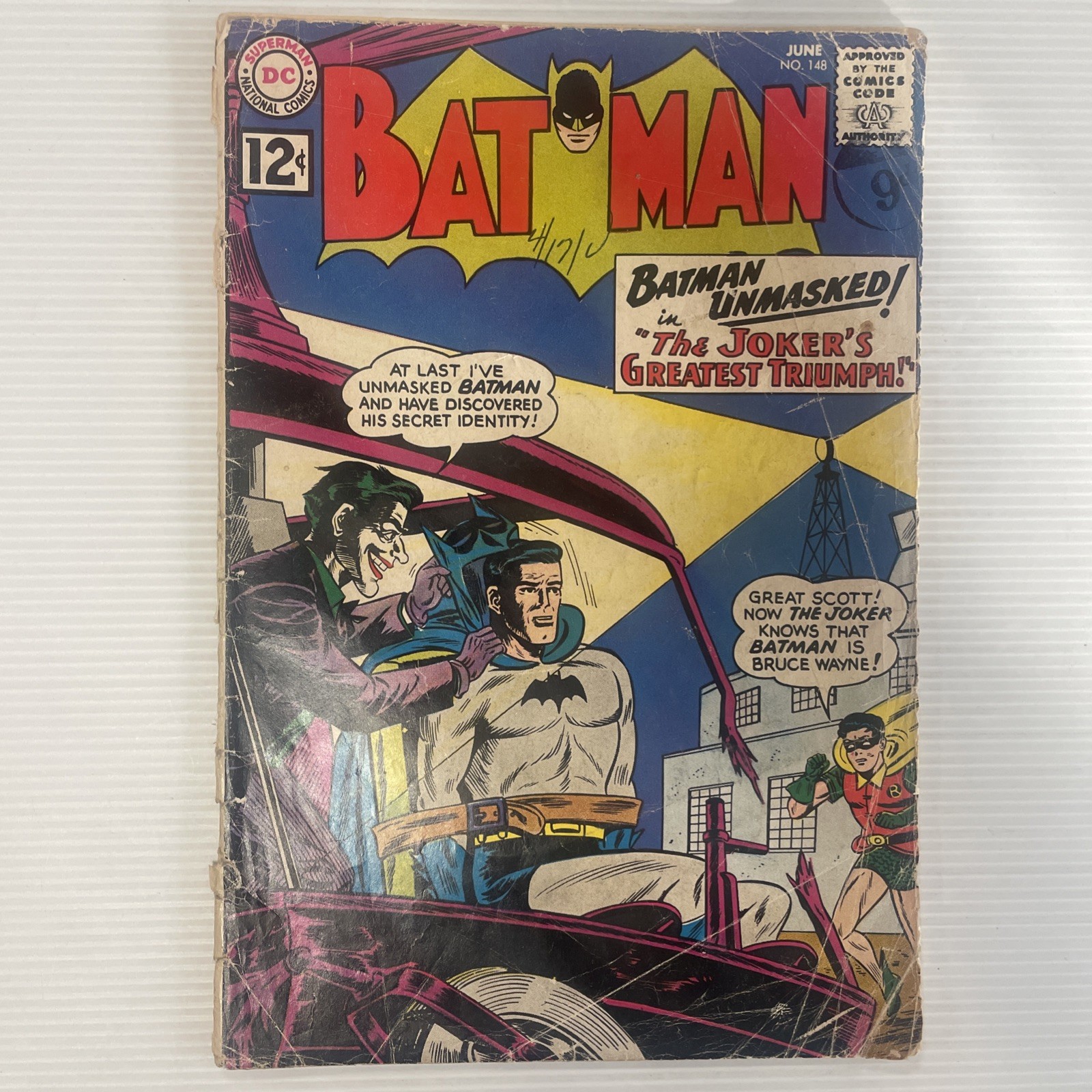 Batman #148 1962 PR/FR **Cover detached and well worn, pen on front cover comple