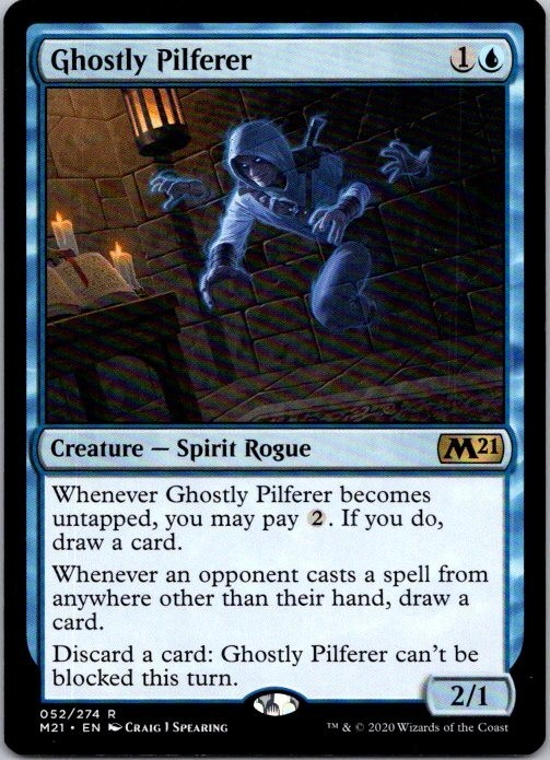 Lot of 2 Mtg Magic The Gathering Ghostly Pilferer M21 See Scans 