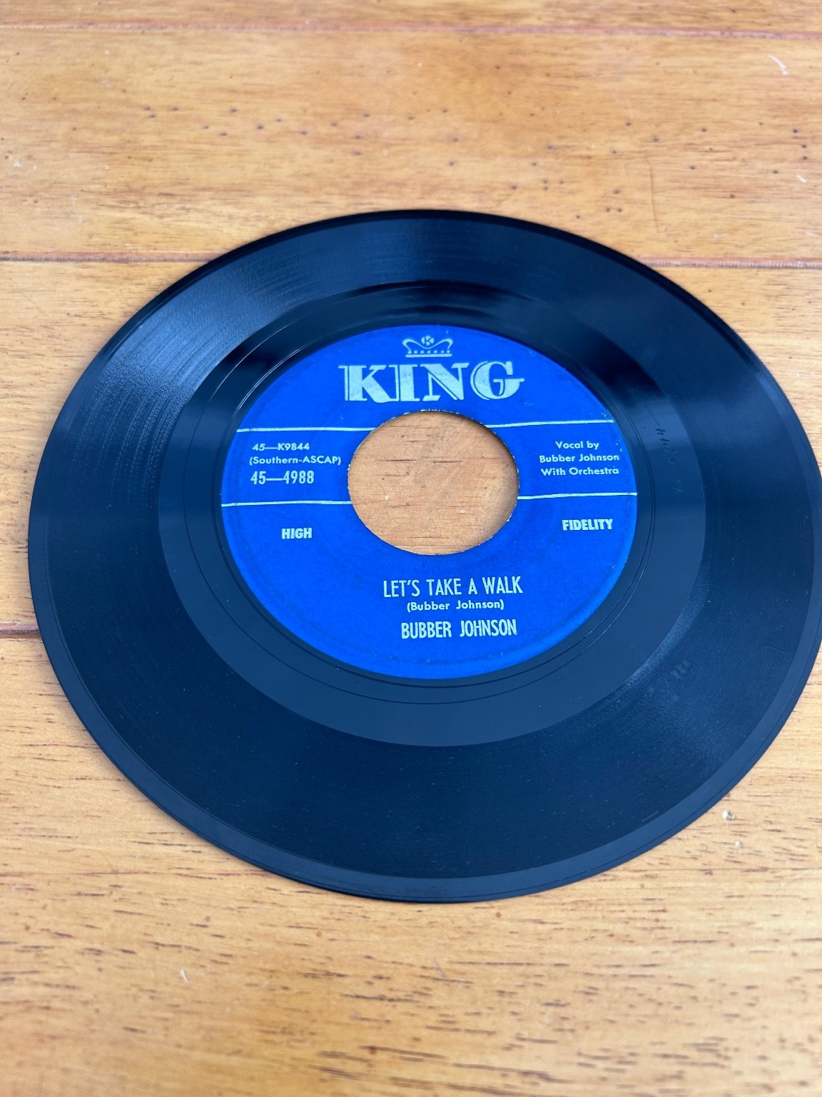 Bubber Johnson – Let's Take A Walk 7" Single 1956 King R&B Soul 45 RPM